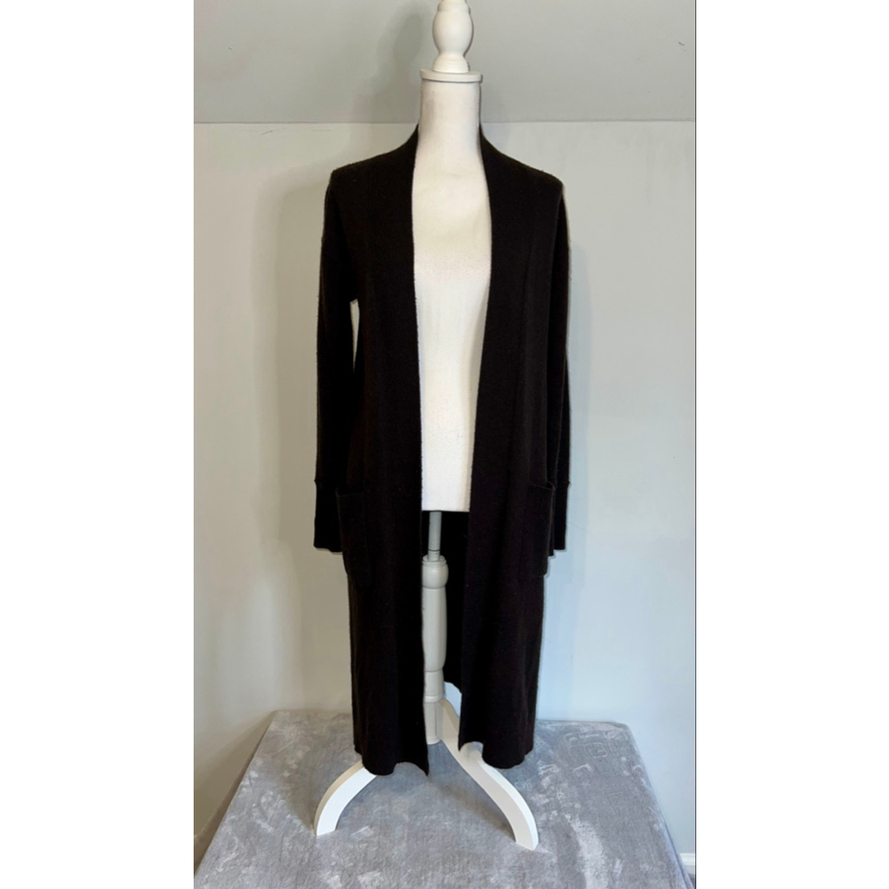 AQUA Brown Cashmere Long Cardigan Sweater S-M